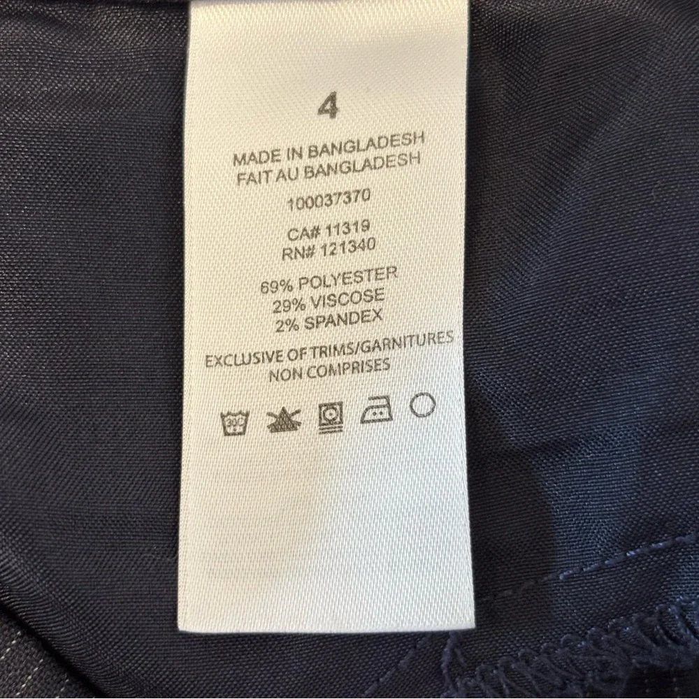 Dynamite Women’s Navy Dress Pants w/ Light Blue Pinstripe, Size 4, Tailored - Picture 6 of 7